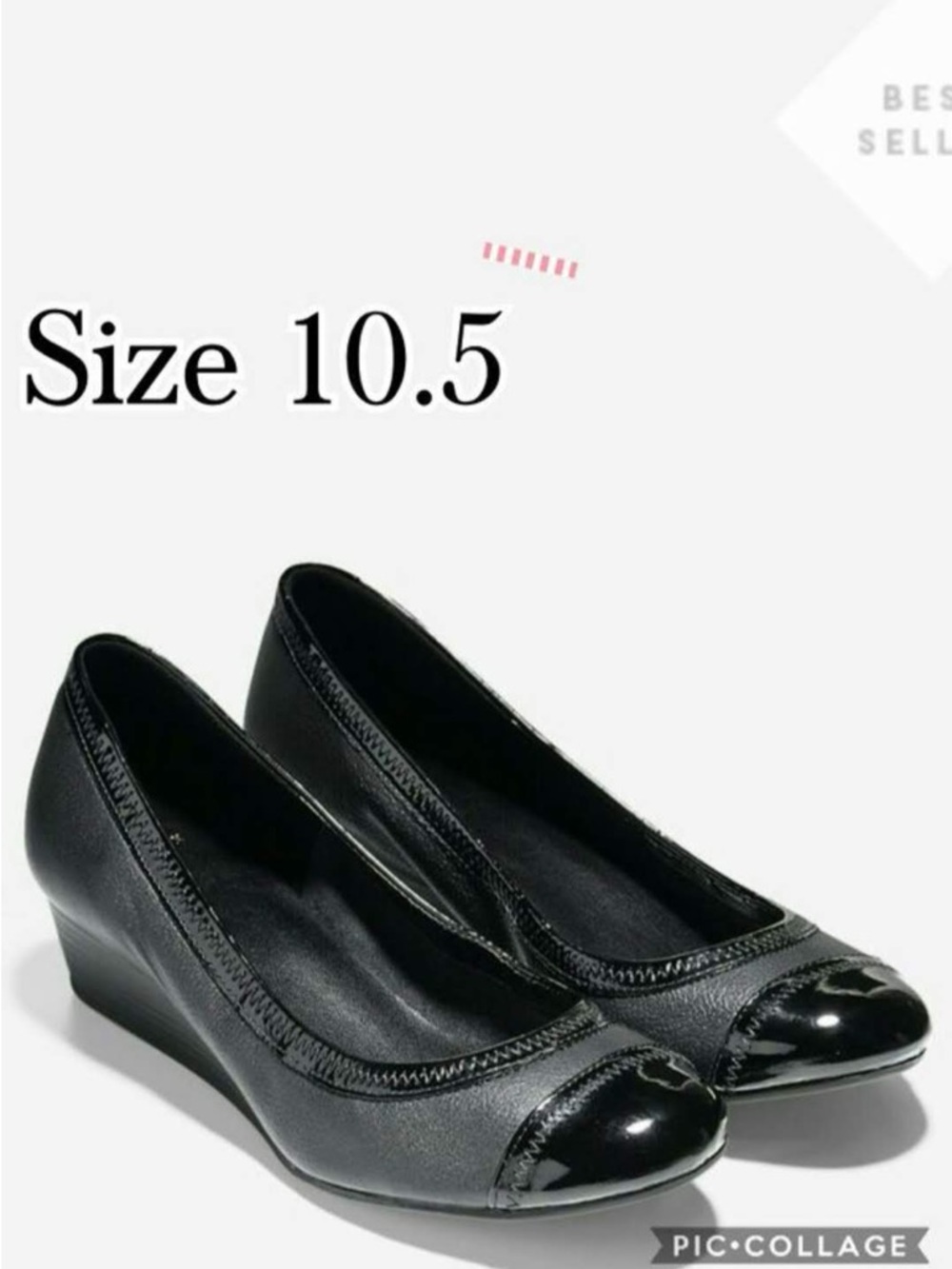 Cole Haan shiny toe wedges